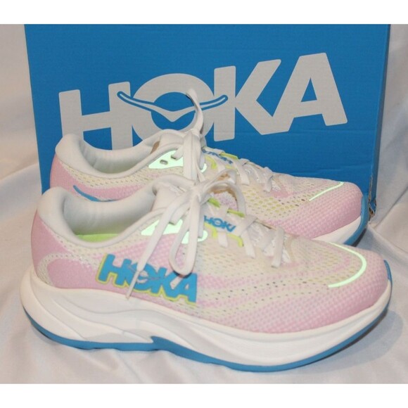 NIB Hoka One Women's RINCON 4 Running Athletic Sneakers FNK WHITE PINK SZ 6.5 - Picture 1 of 7